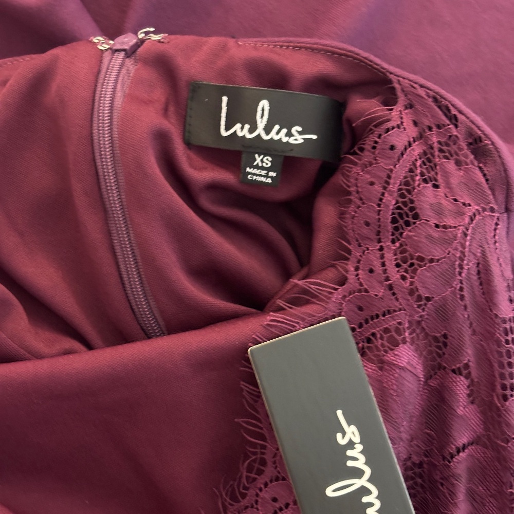 Lulus "Felicity" Backless Lace Skater Dress - Plum Purple Size XS - Picture 9 of 12